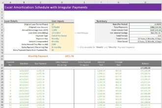 excel amortization schedule with irregular payments template