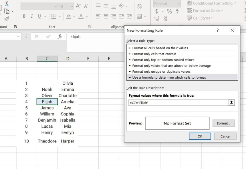 Excel format cell based on Text