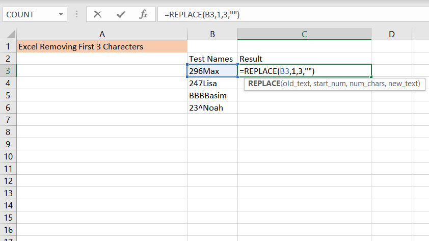 Excel Remove First Three Characters