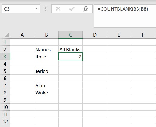 Counting Empty Cells in Excel