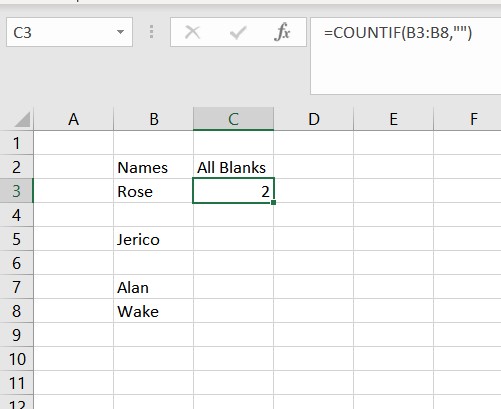 Counting Empty Cells in Excel