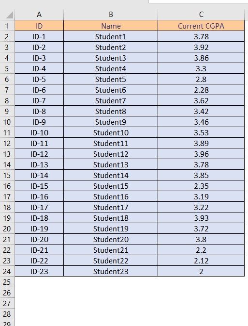 Student Progress Excel