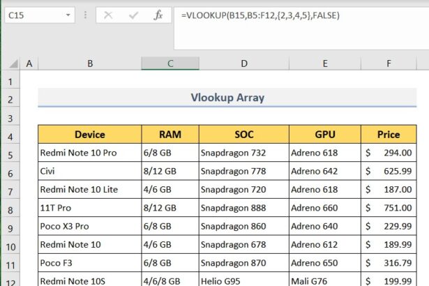 VLOOKUP Return Multiple Columns