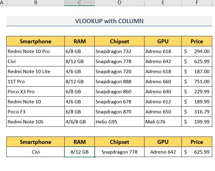 VLOOKUP Return Multiple Columns